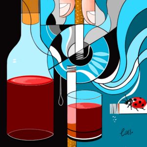 A geocubist surrealist piece about loving someone from a distance, hoping they will find their way, and wishing them well, strength and protection along the way.
